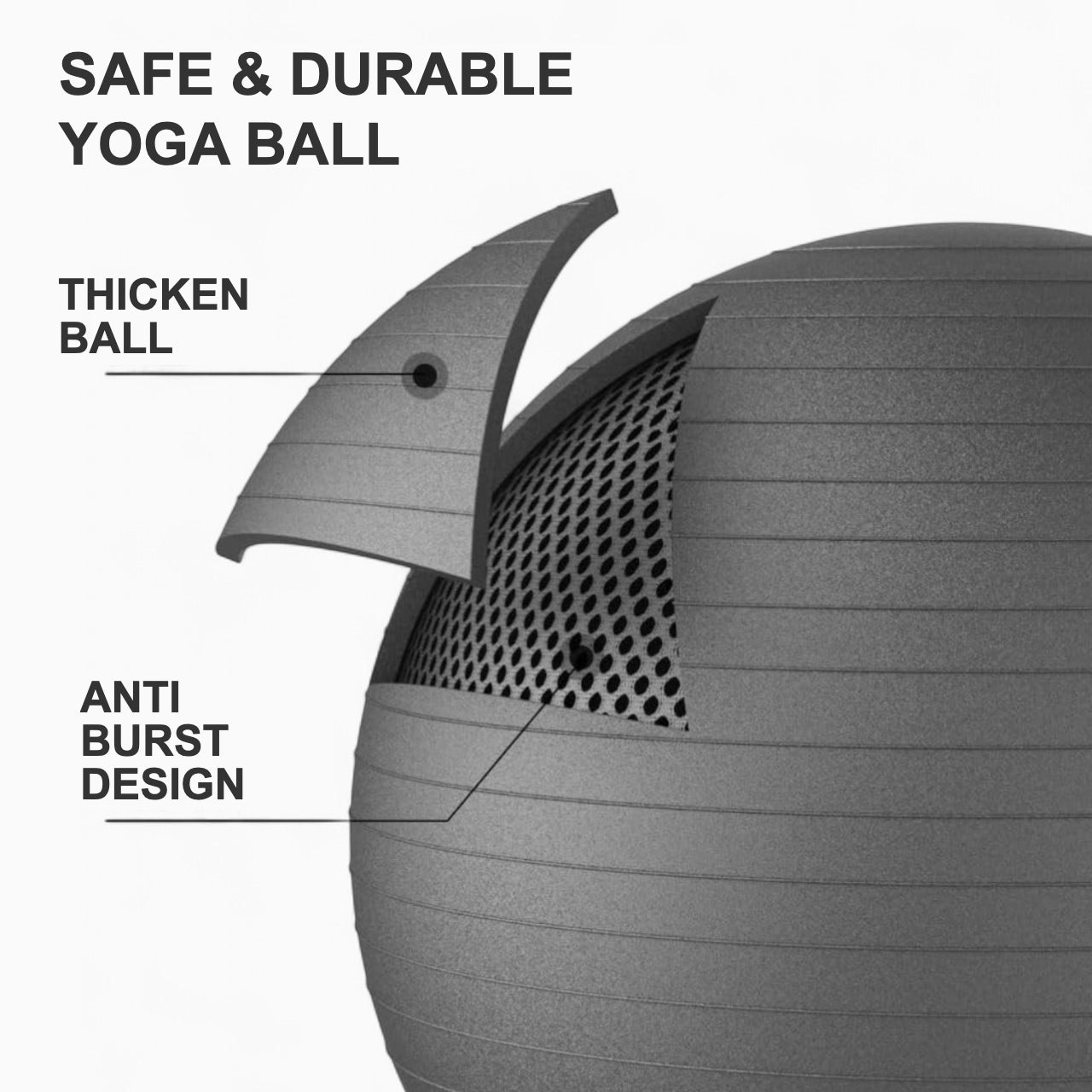 GymSets 65cm Yoga & Exercise Ball – Durable, Non-Slip, Premium Quality