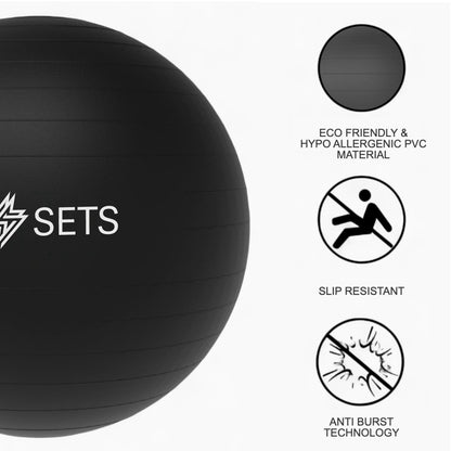 GymSets 65cm Yoga & Exercise Ball – Durable, Non-Slip, Premium Quality