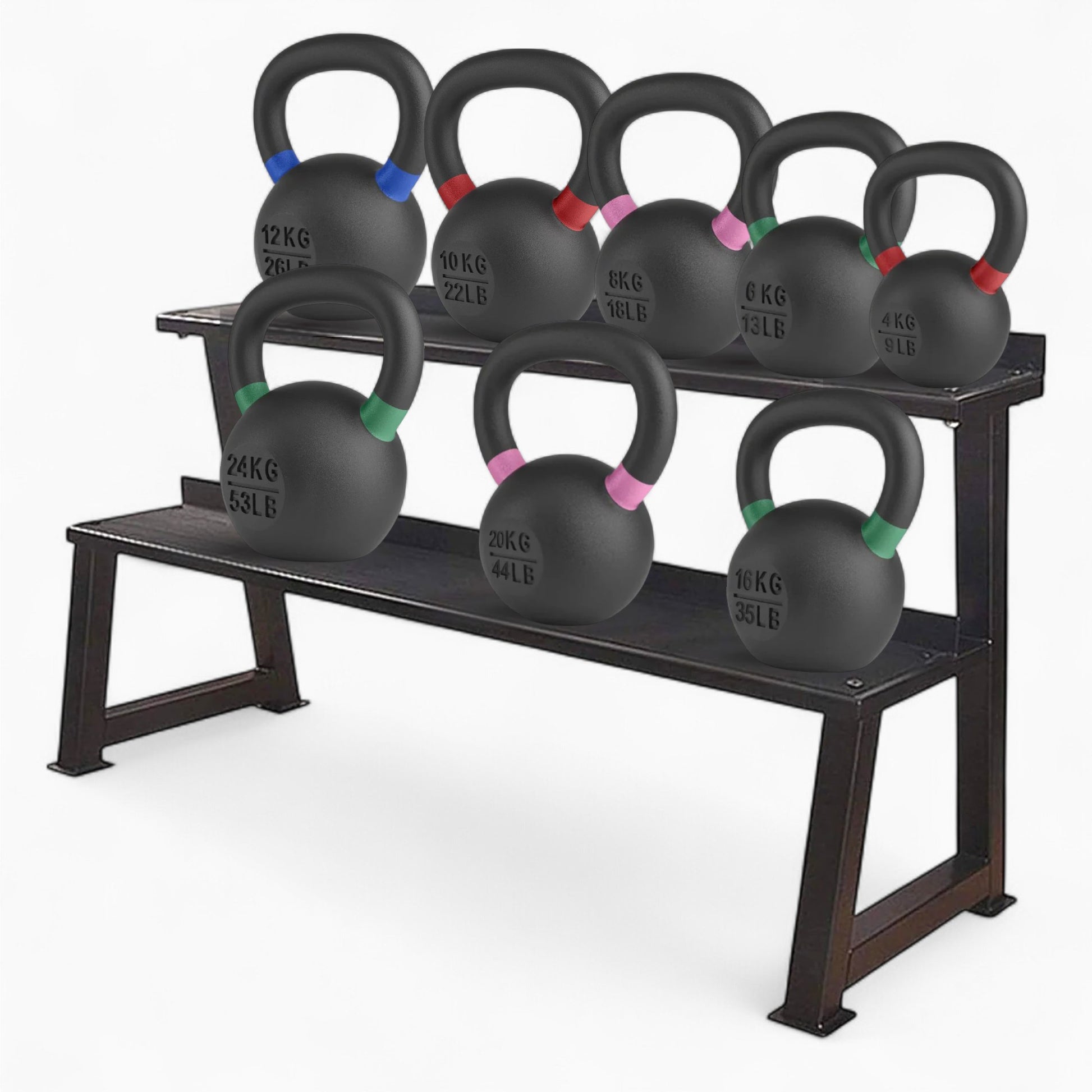 GymSets Commercial Kettlebell Rack – 2-Tier Heavy-Duty Storage