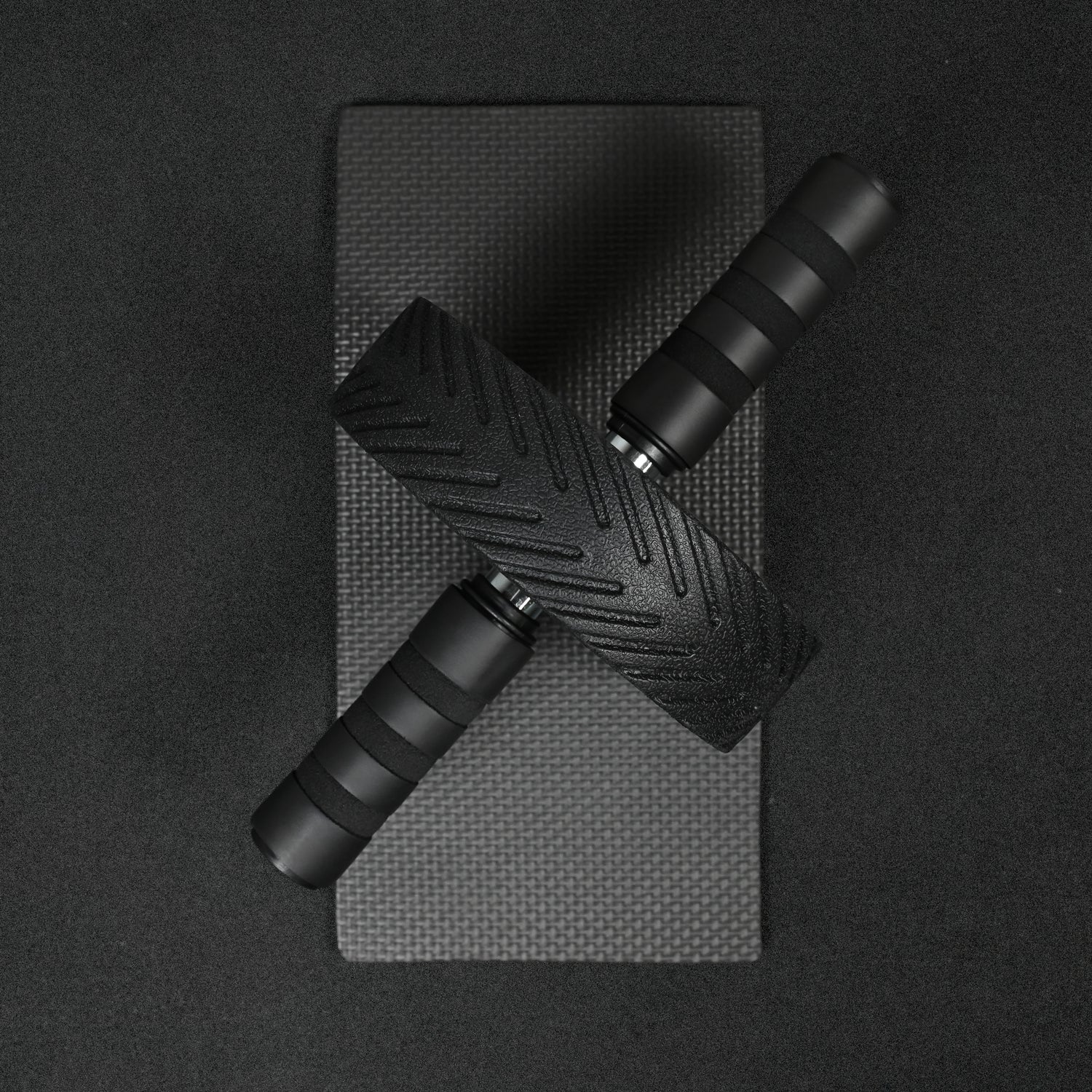 GymSets Double Wheel Ab Roller With Knee Support Mat