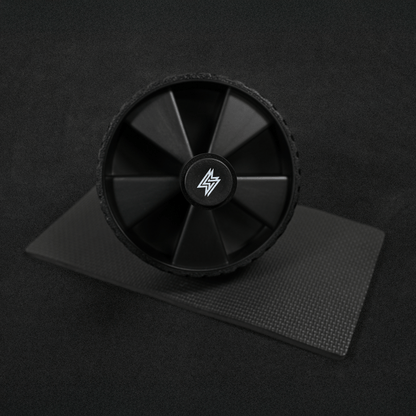 GymSets Double Wheel Ab Roller With Knee Support Mat