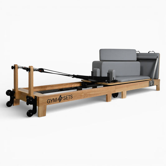 GymSets Flodable Oak Reformer Pilates Machine - Full Size Studio Grade