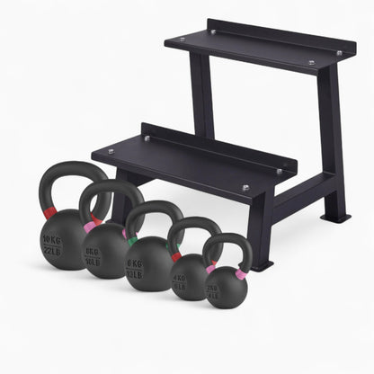 GymSets Multi-Level Kettlebell Rack – Commercial Durable Space-Saving