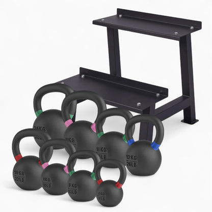 GymSets Multi-Level Kettlebell Rack – Commercial Durable Space-Saving