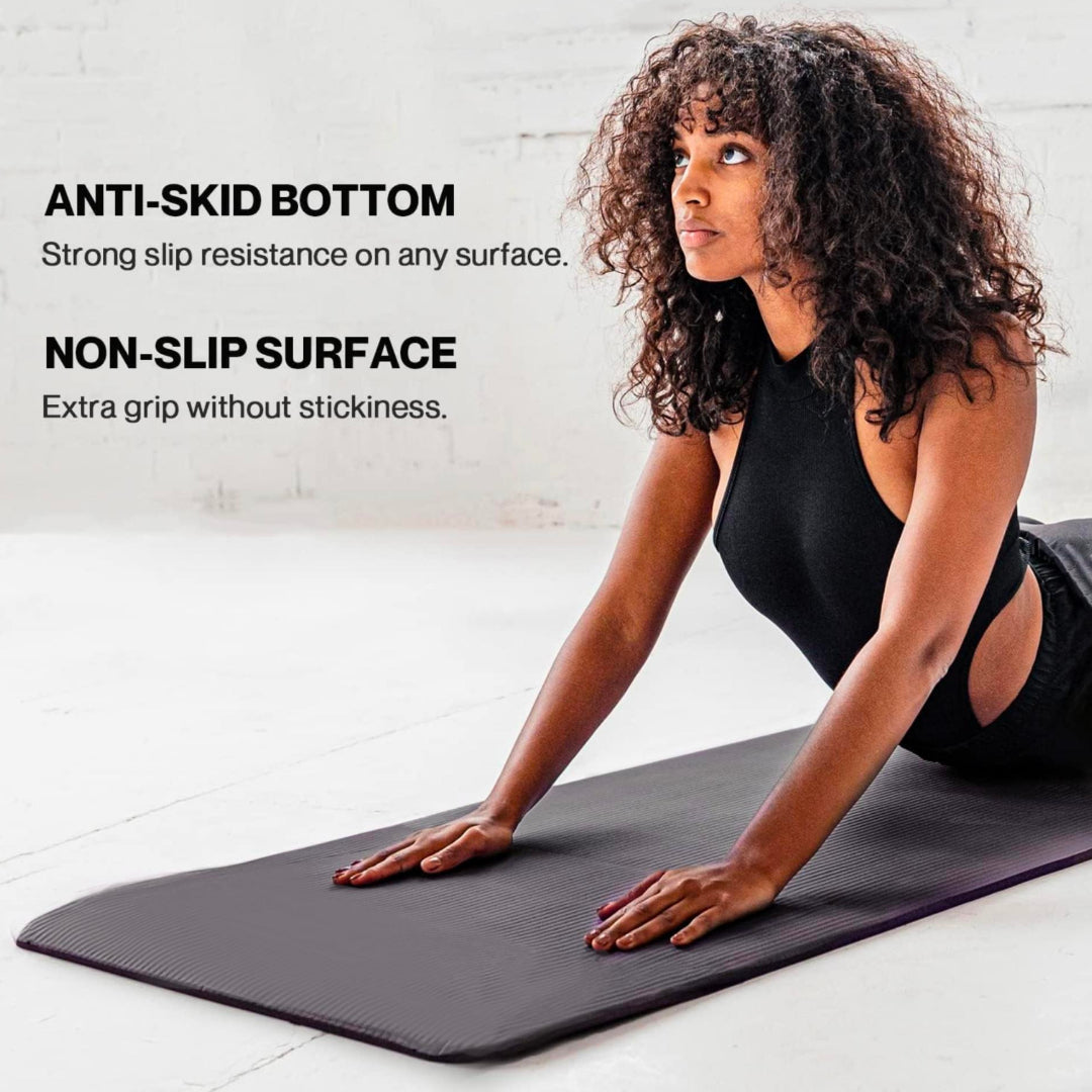 GymSets Non-Slip Yoga Mat – Thick NBR Foam Grip for Hot Yoga & Fitness