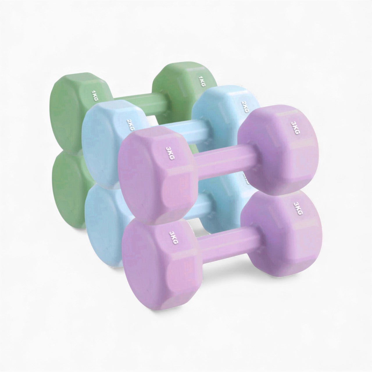 GymSets Vinyl Dumbbells – Hex Design, Non-Slip, Color-Coded Weights