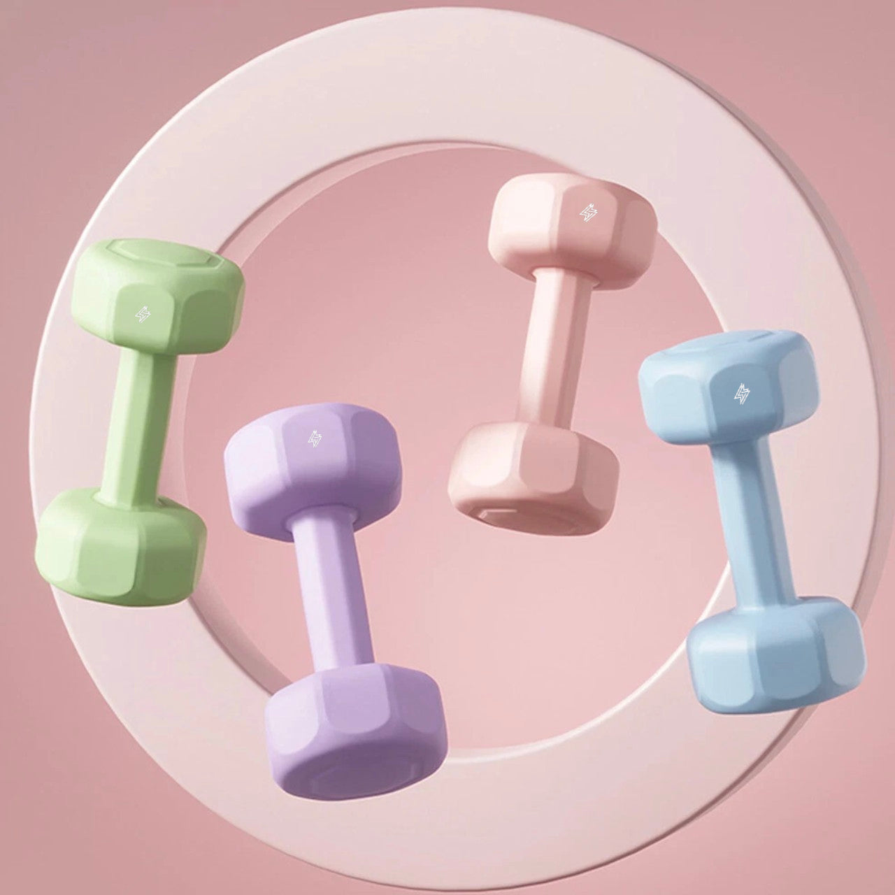 GymSets Vinyl Dumbbells – Hex Design, Non-Slip, Color-Coded Weights