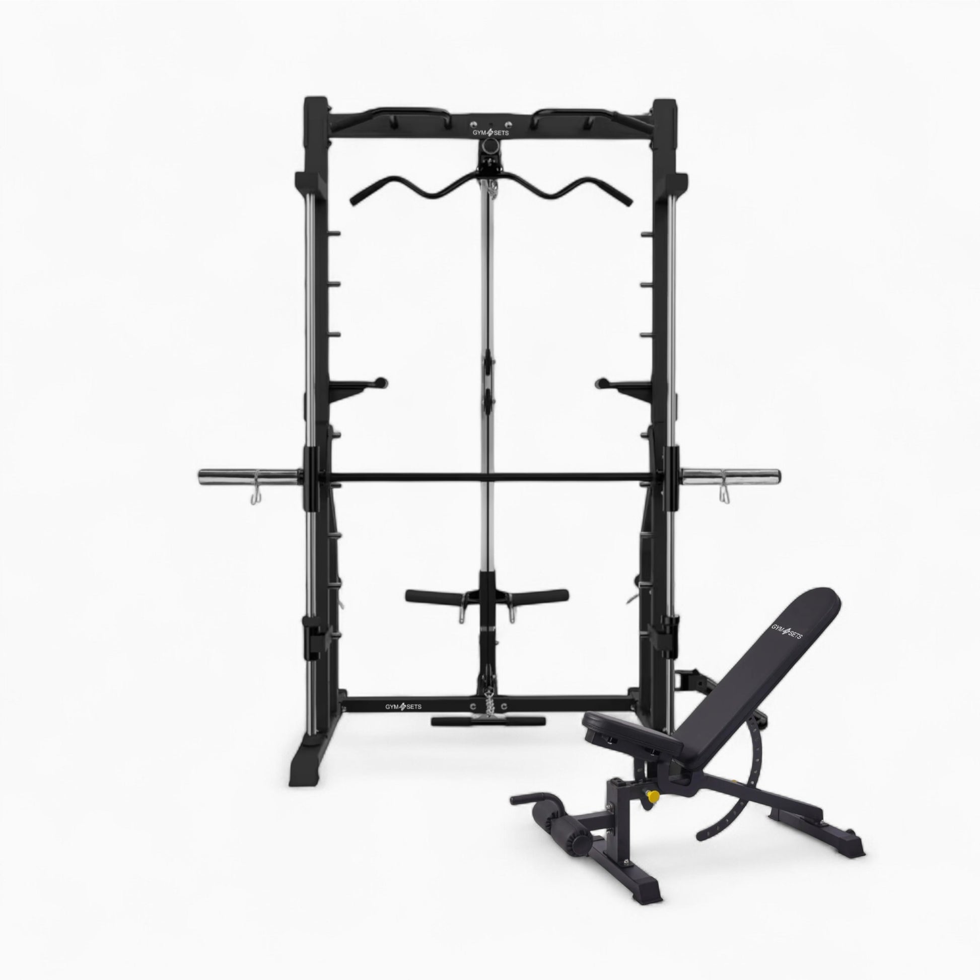 Heavy-Duty Cable & Smith Machine Gym Equipment For Home And Commercial Use. Perfect For Squats, Bench Press, Lat Pulldowns, Curls, & Full-Body Strength Training