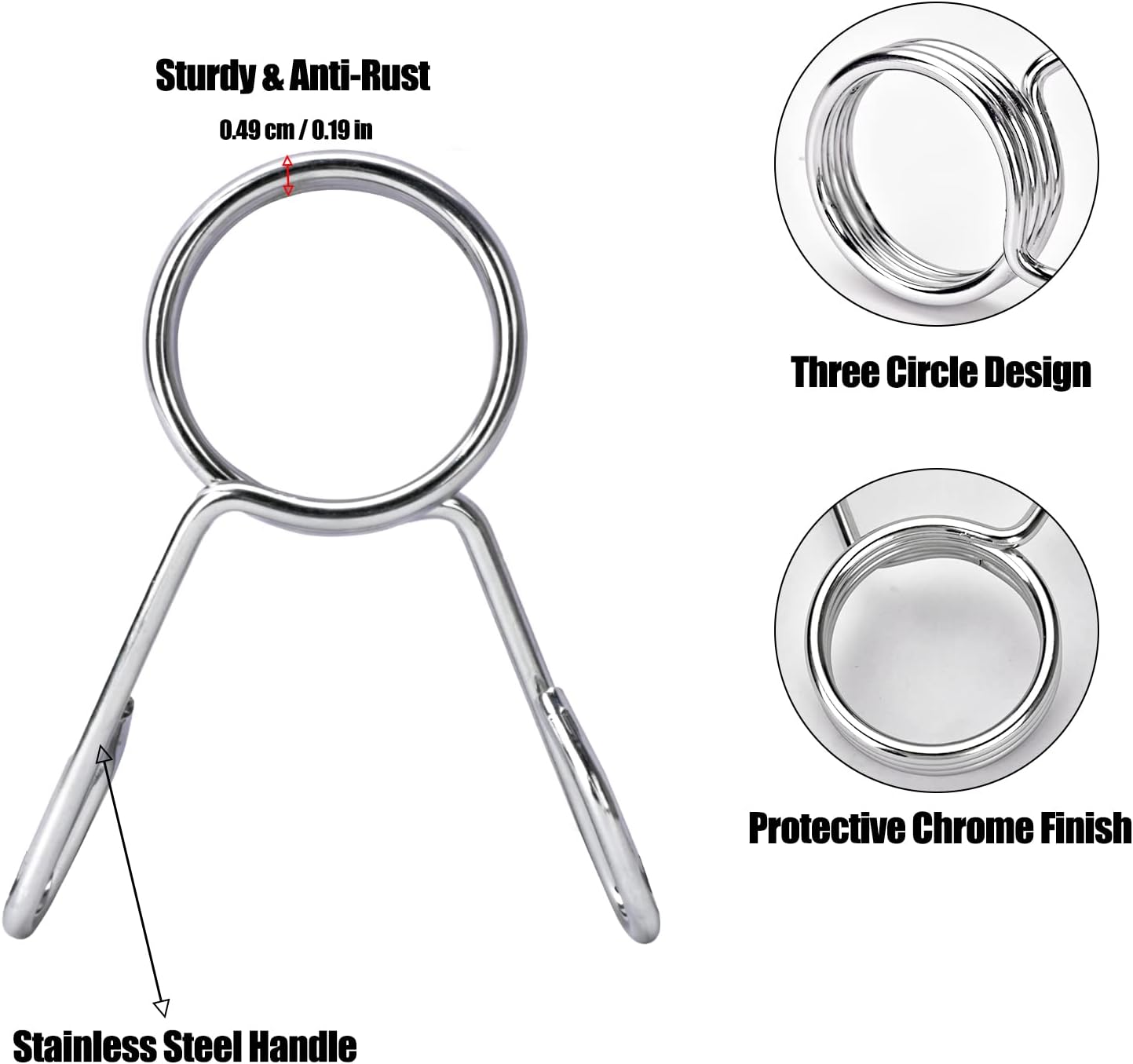 Heavy-Duty Olympic Barbell Spring Collars For Home Gym Use