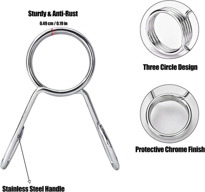 Heavy-Duty Olympic Barbell Spring Collars For Home Gym Use
