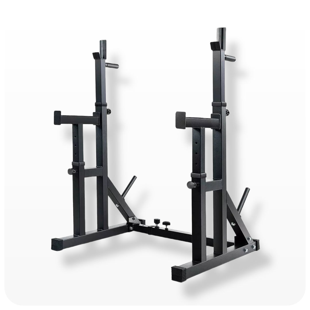 Heavy Duty Adjustable Rack Bench Squat Dip Plates Power Stand Home Gym ...