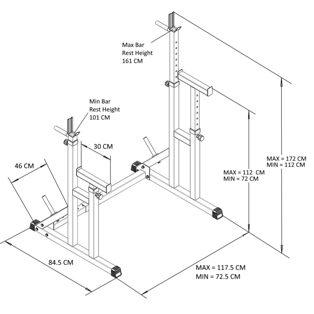 Heavy Duty Adjustable Rack, Bench Squat & Dip