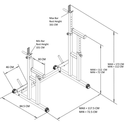 Heavy Duty Adjustable Rack, Bench Squat & Dip