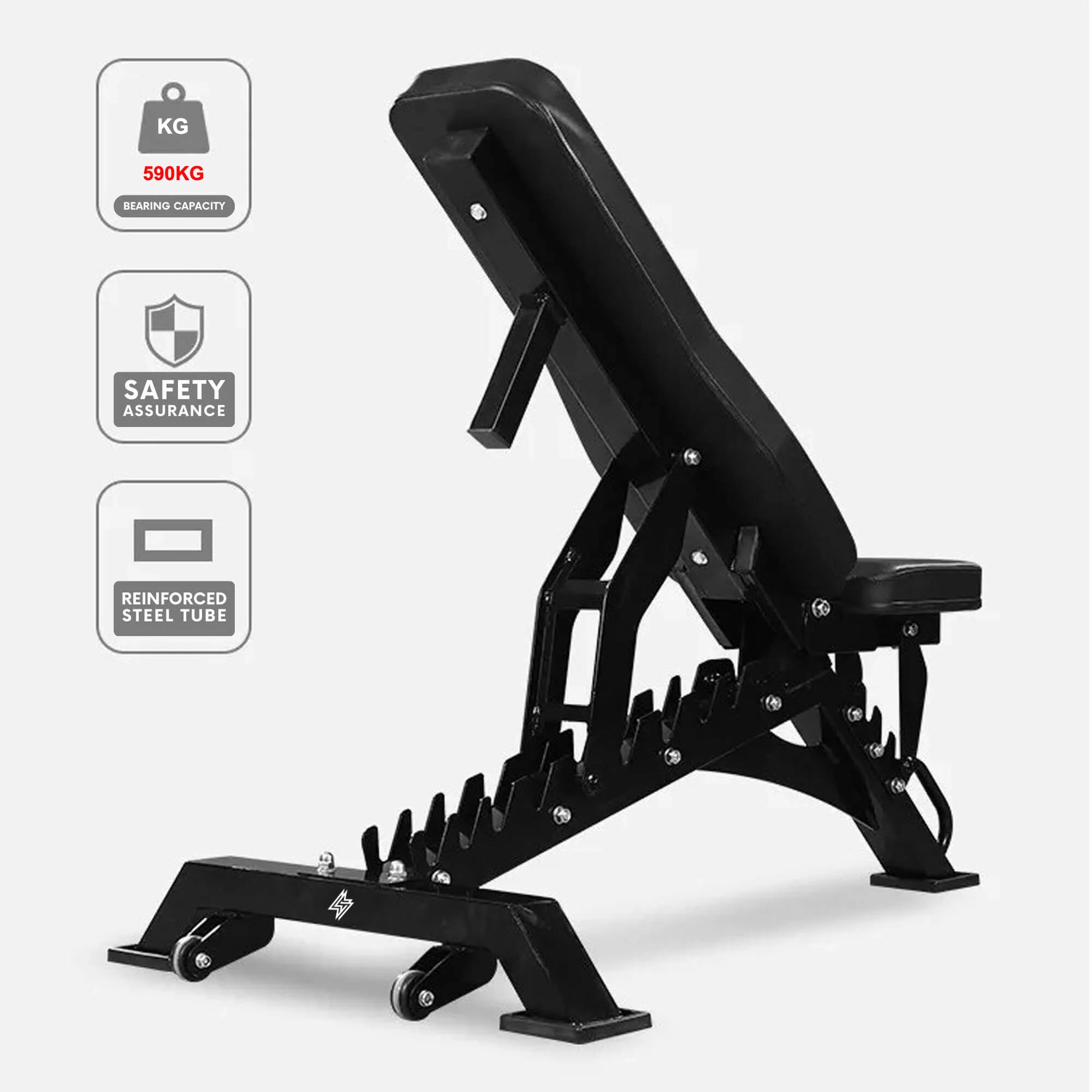 Heavy Duty Adjustable Gym Bench: Commercial Exercise Workout Equipment