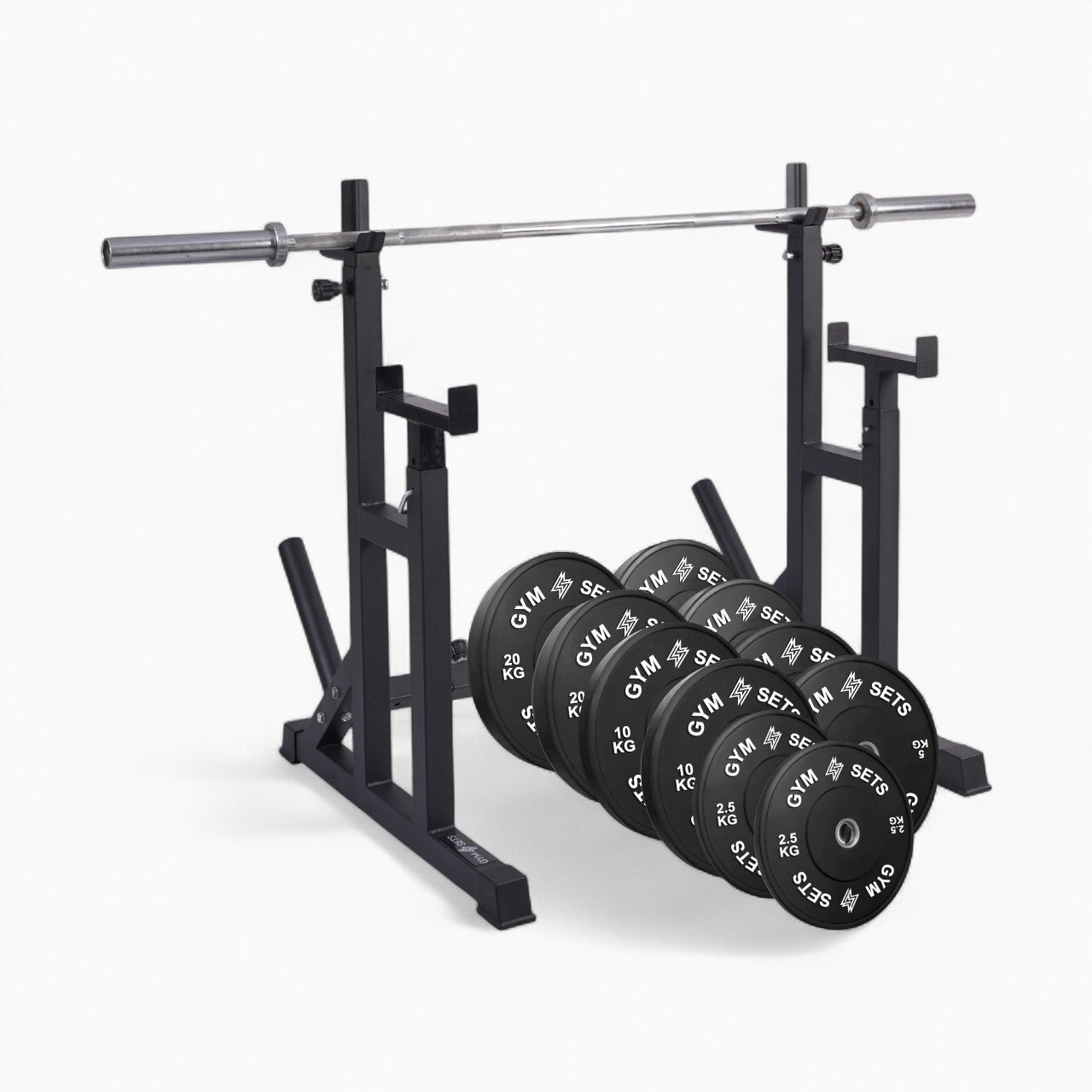 Heavy Duty Adjustable Rack Bench Squat Dip Plates Power Stand Home Gym