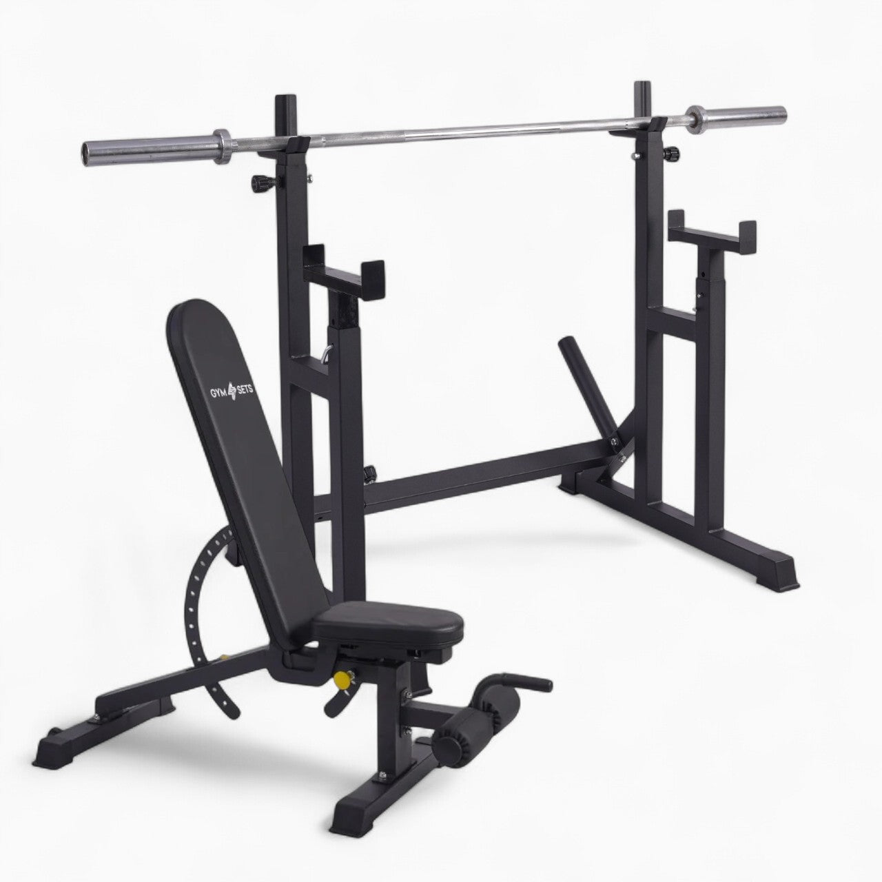 Heavy Duty Adjustable Rack Bench Squat Dip Plates Power Stand Home Gym