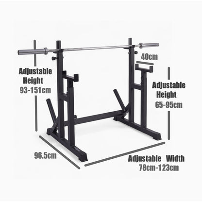 Heavy Duty Adjustable Rack Bench Squat Dip Plates Power Stand Home Gym