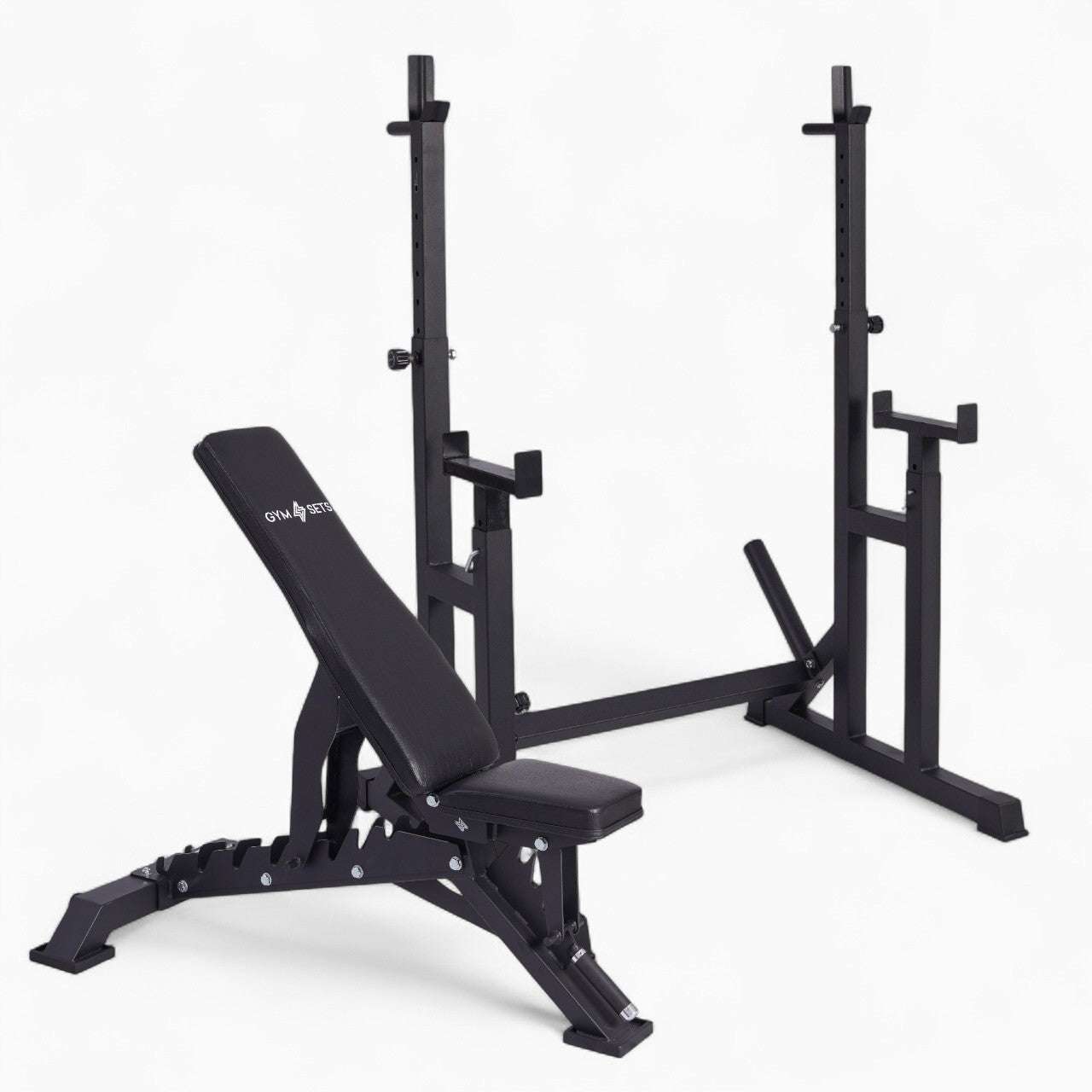 Heavy Duty Adjustable Rack Bench Squat Dip Plates Power Stand Home Gym
