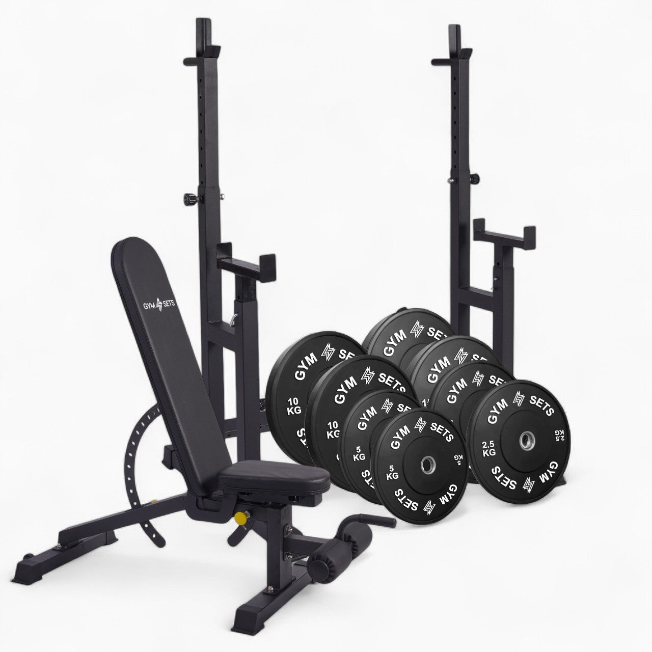 Heavy Duty Adjustable Rack Bench Squat Dip Plates Power Stand Home Gym