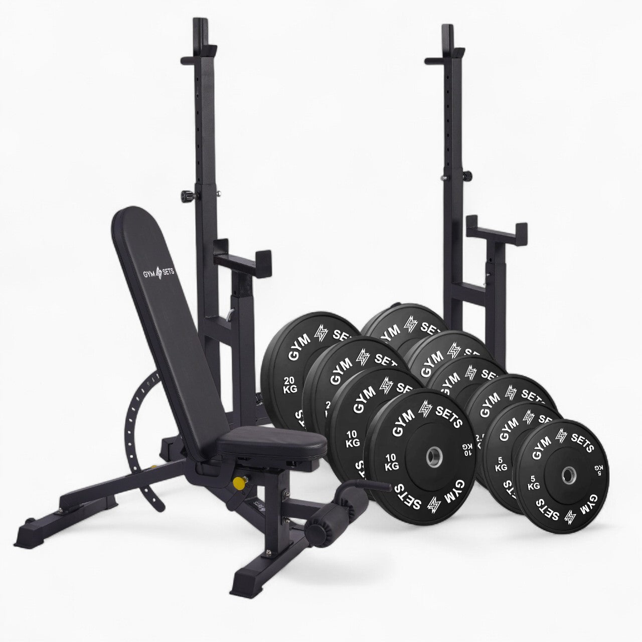 Heavy Duty Adjustable Rack Bench Squat Dip Plates Power Stand Home Gym