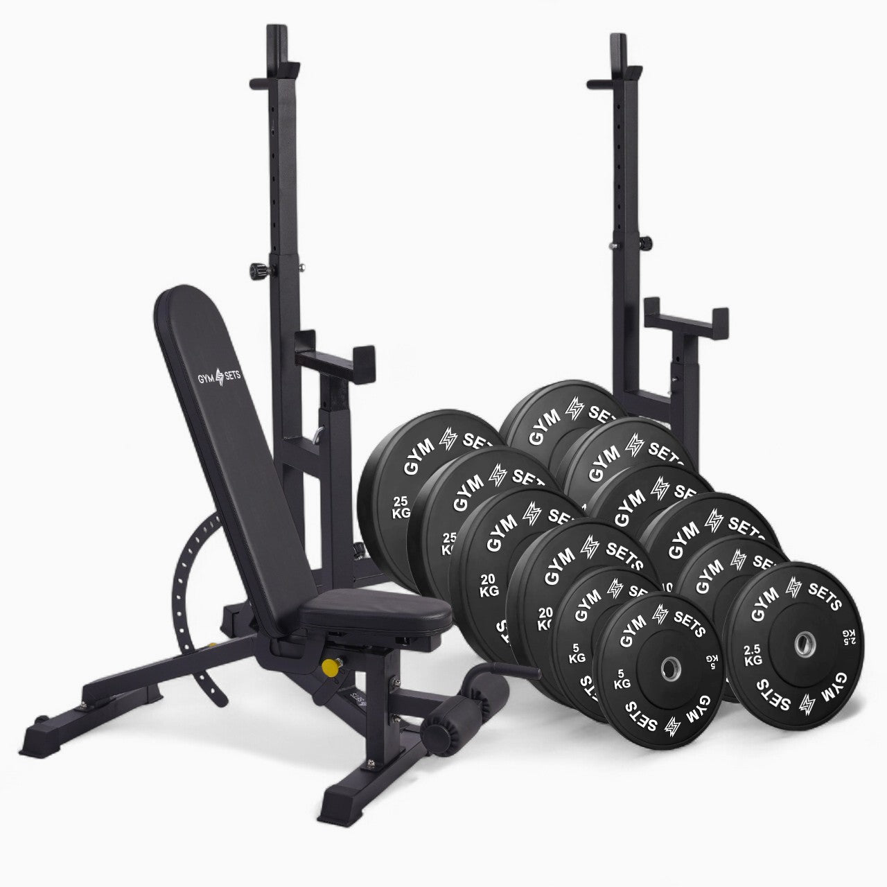 Heavy Duty Adjustable Rack Bench Squat Dip Plates Power Stand Home Gym