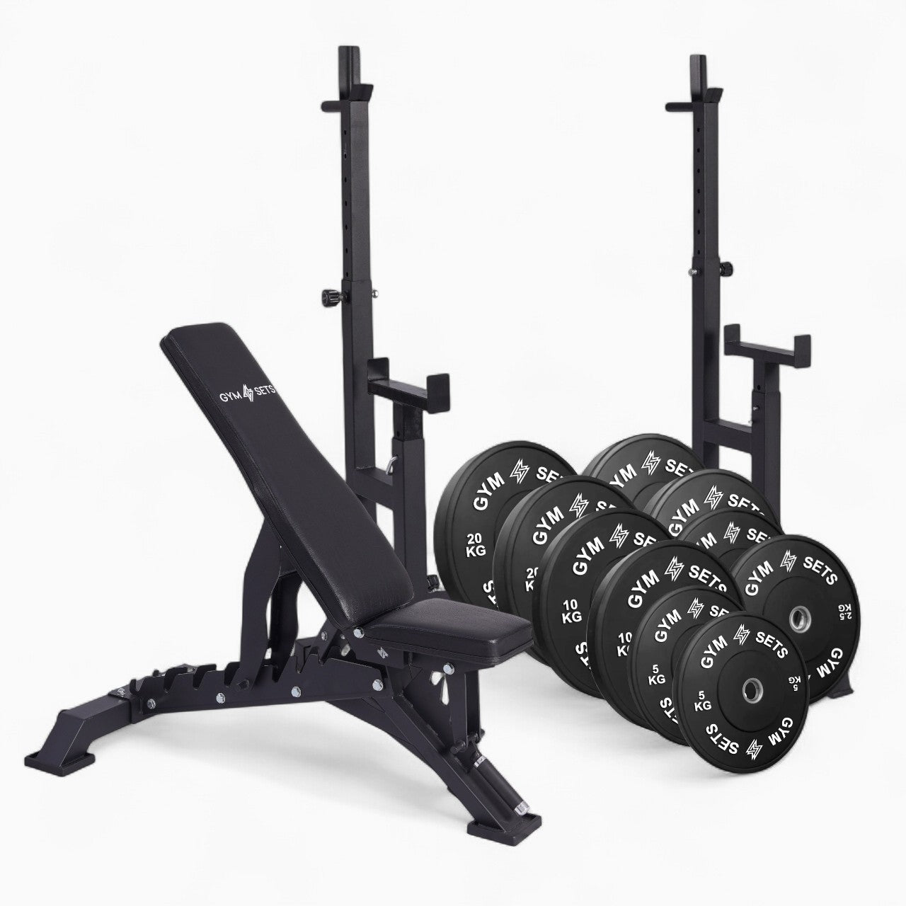 Heavy Duty Adjustable Rack Bench Squat Dip Plates Power Stand Home Gym
