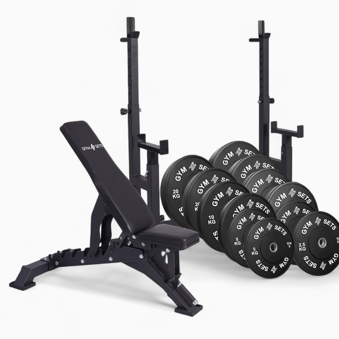 Heavy Duty Adjustable Rack Bench Squat Dip Plates Power Stand Home Gym