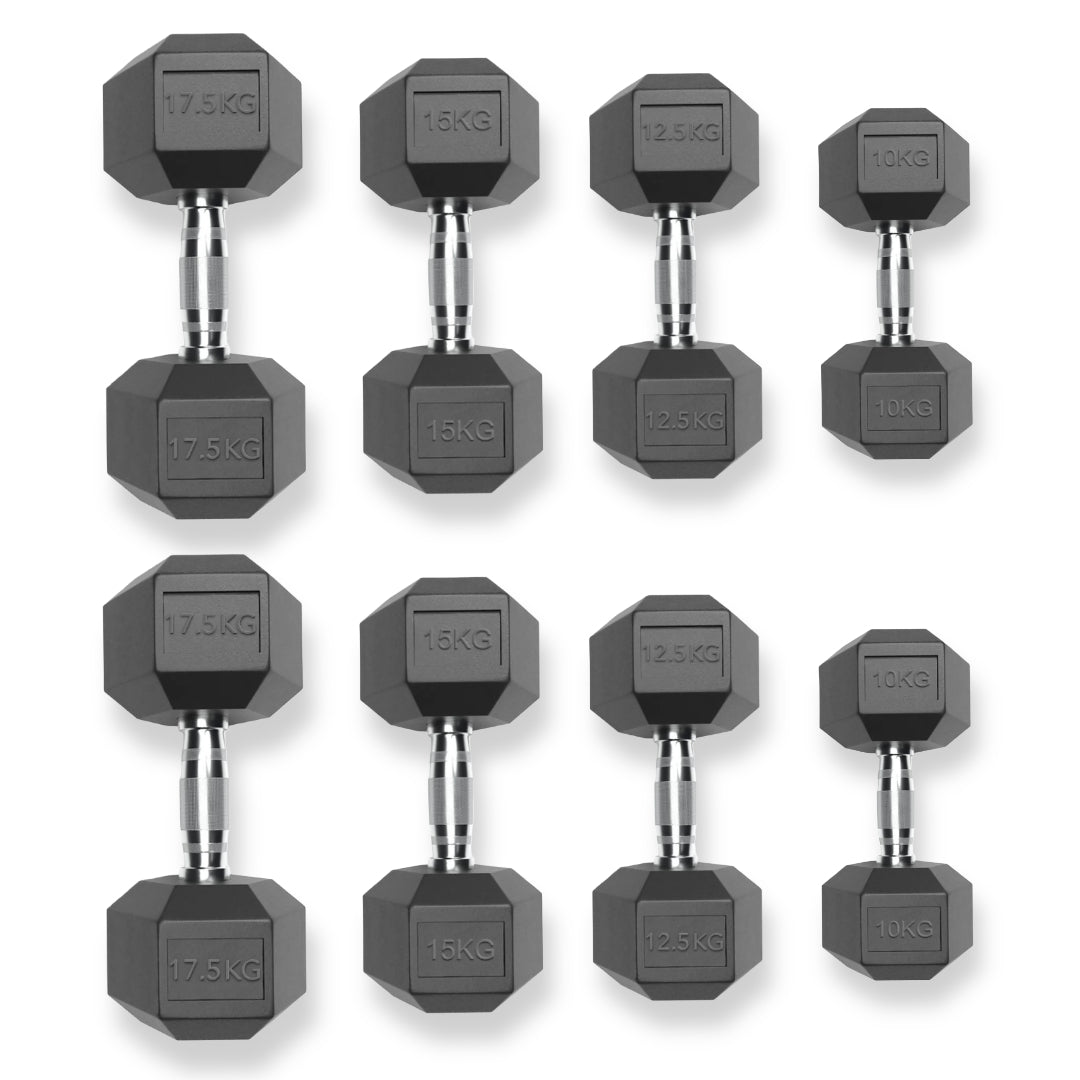 Hex Dumbbells - 10kg to 17.5kg Set