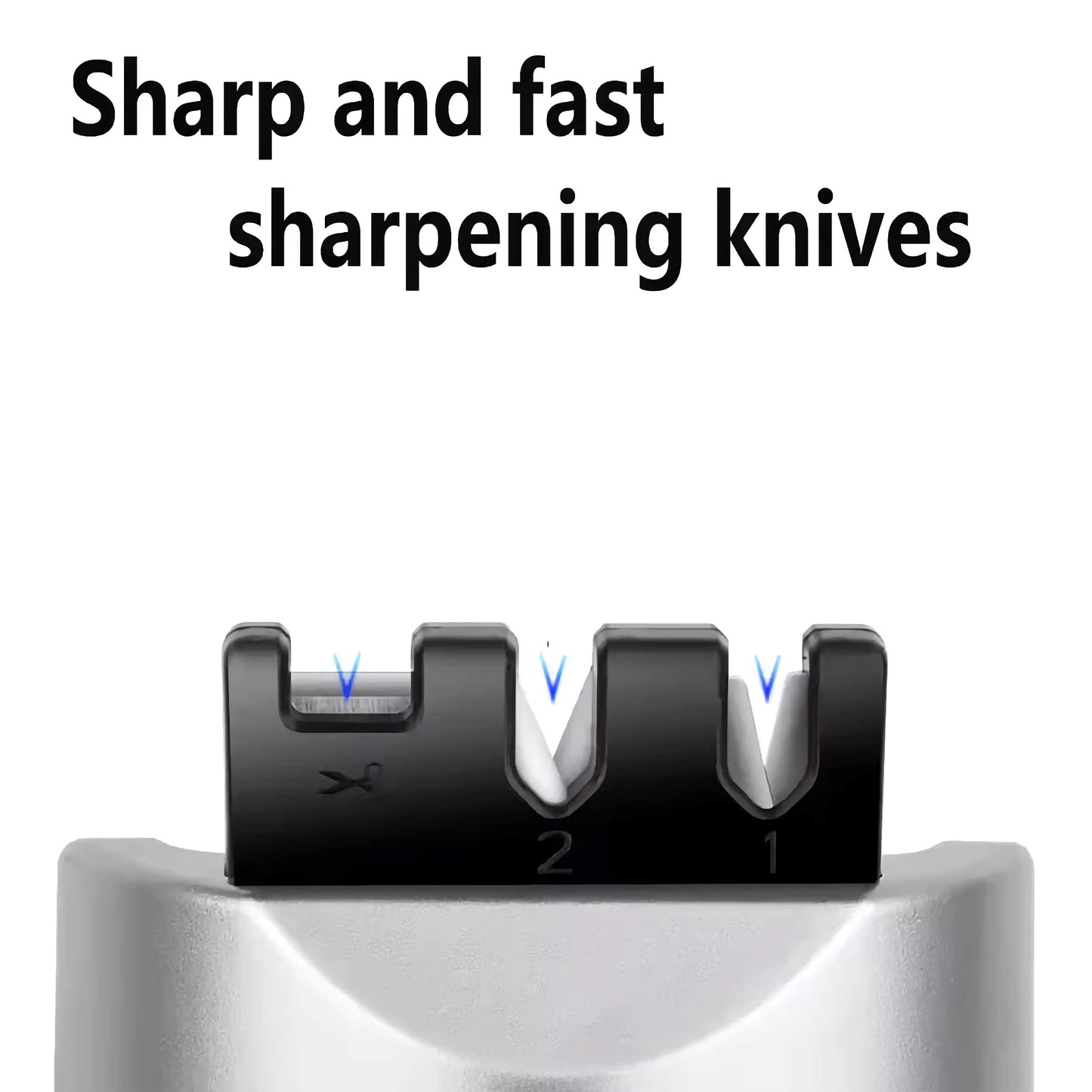Kitchen Knife & Scissors Sharpening: 3-Stage Sharpener To Repair Blade