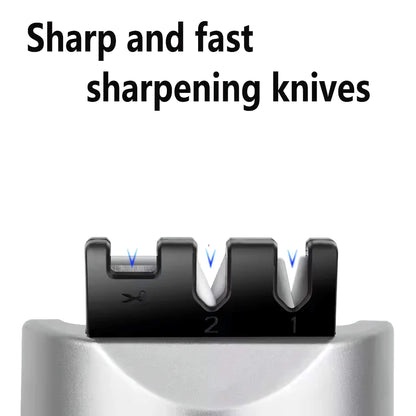 Kitchen Knife & Scissors Sharpening: 3-Stage Sharpener To Repair Blade