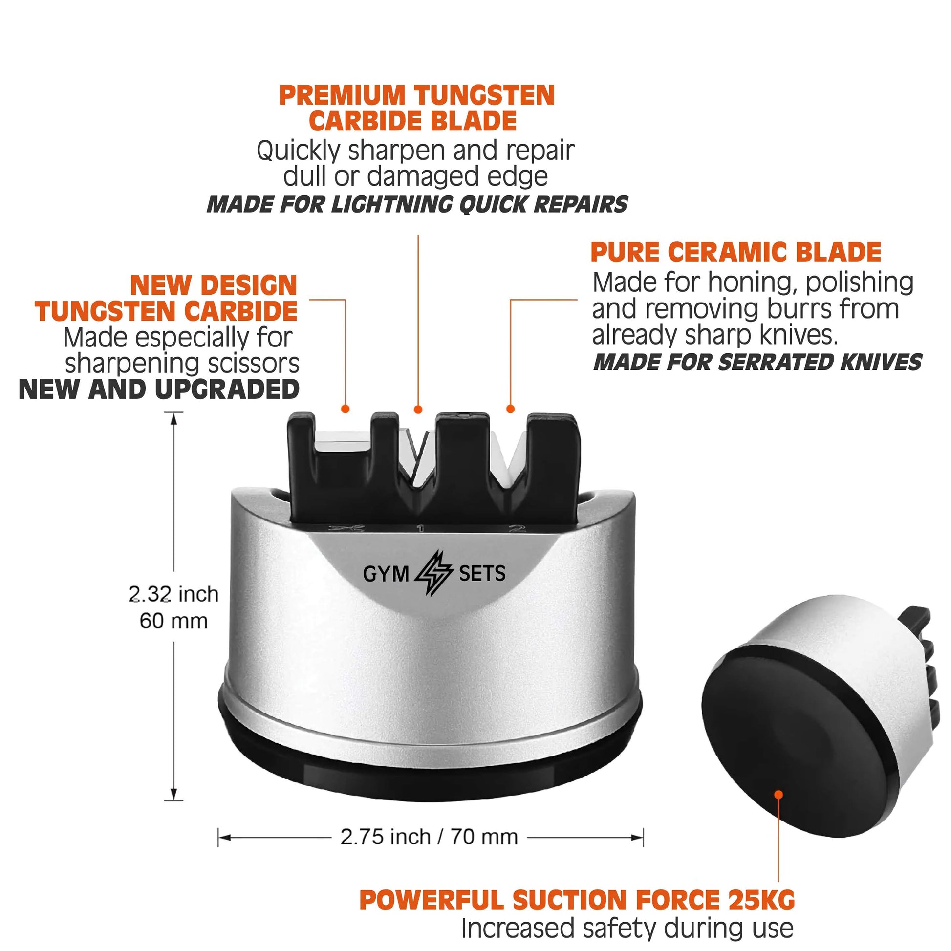 Kitchen Knife & Scissors Sharpening: 3-Stage Sharpener To Repair Blade