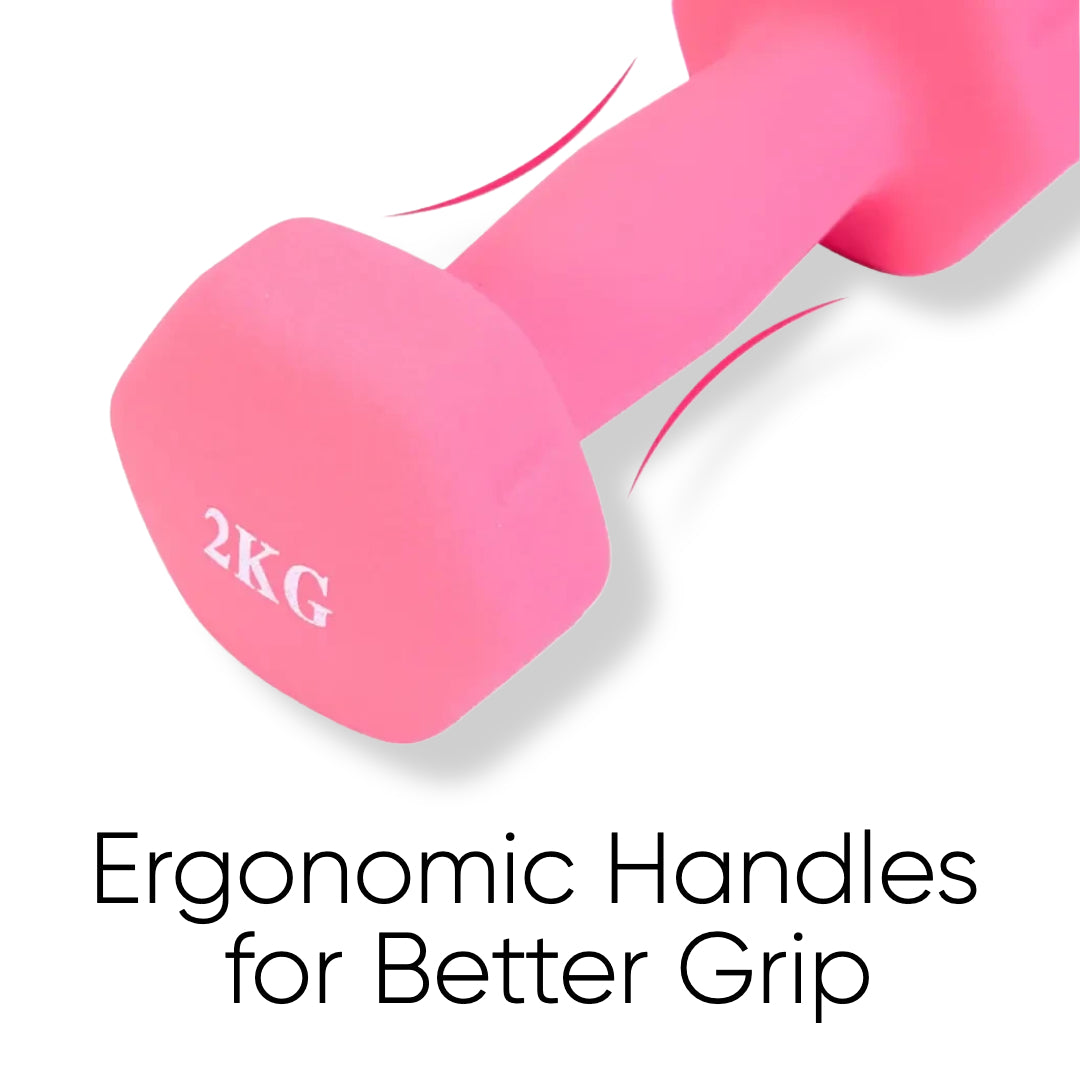Neoprene Dumbbells - 1kg to 10kg Vinyl Mens & Women Hex Home Weights