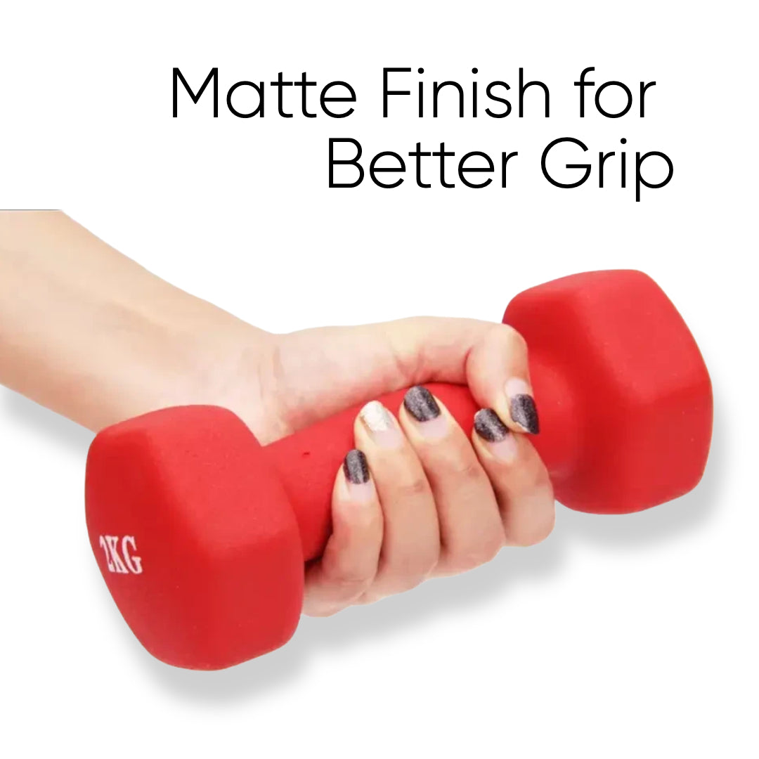 Neoprene Dumbbells - 1kg to 10kg Vinyl Mens & Women Hex Home Weights