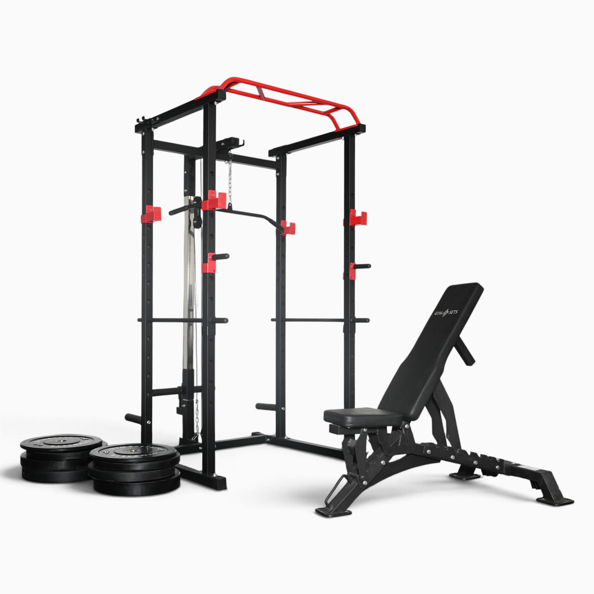 GymSets Power Cage with Cable Pulley