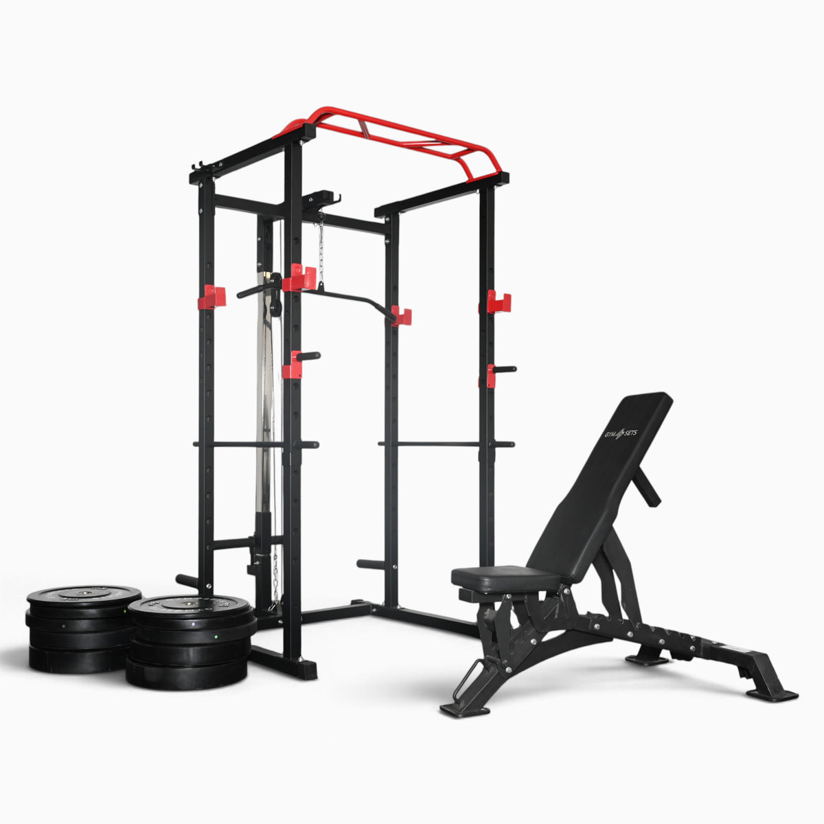 GymSets Power Cage with Cable Pulley