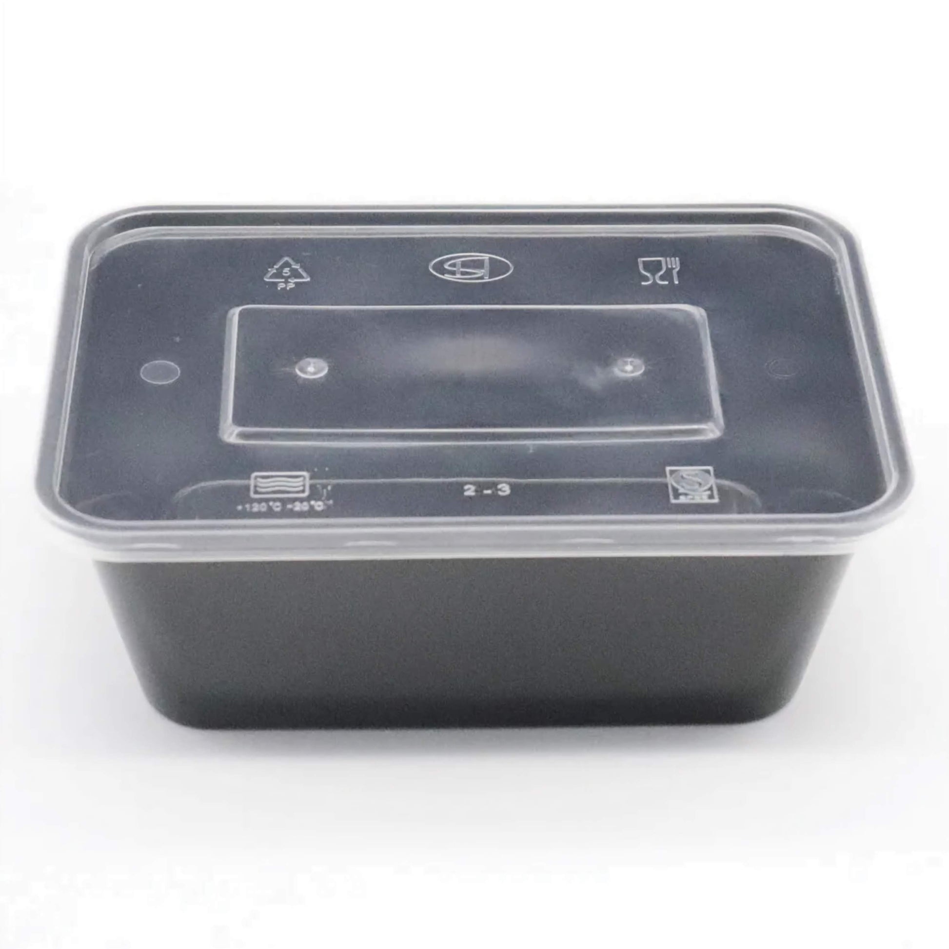 Plastic Black Food Containers with Lids, Kitchen Storage for Meal Prep