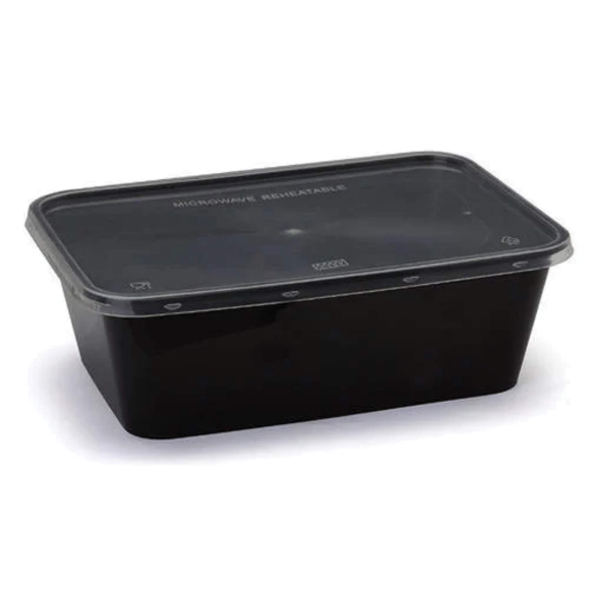 Plastic Black Food Containers with Lids, Kitchen Storage for Meal Prep