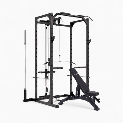 Power Rack Cage With Cable Machine System. Heavy-Duty Squat Equipment For Home And Commercial Gyms, Perfect For Full-Body Strength Training. Buy Now.