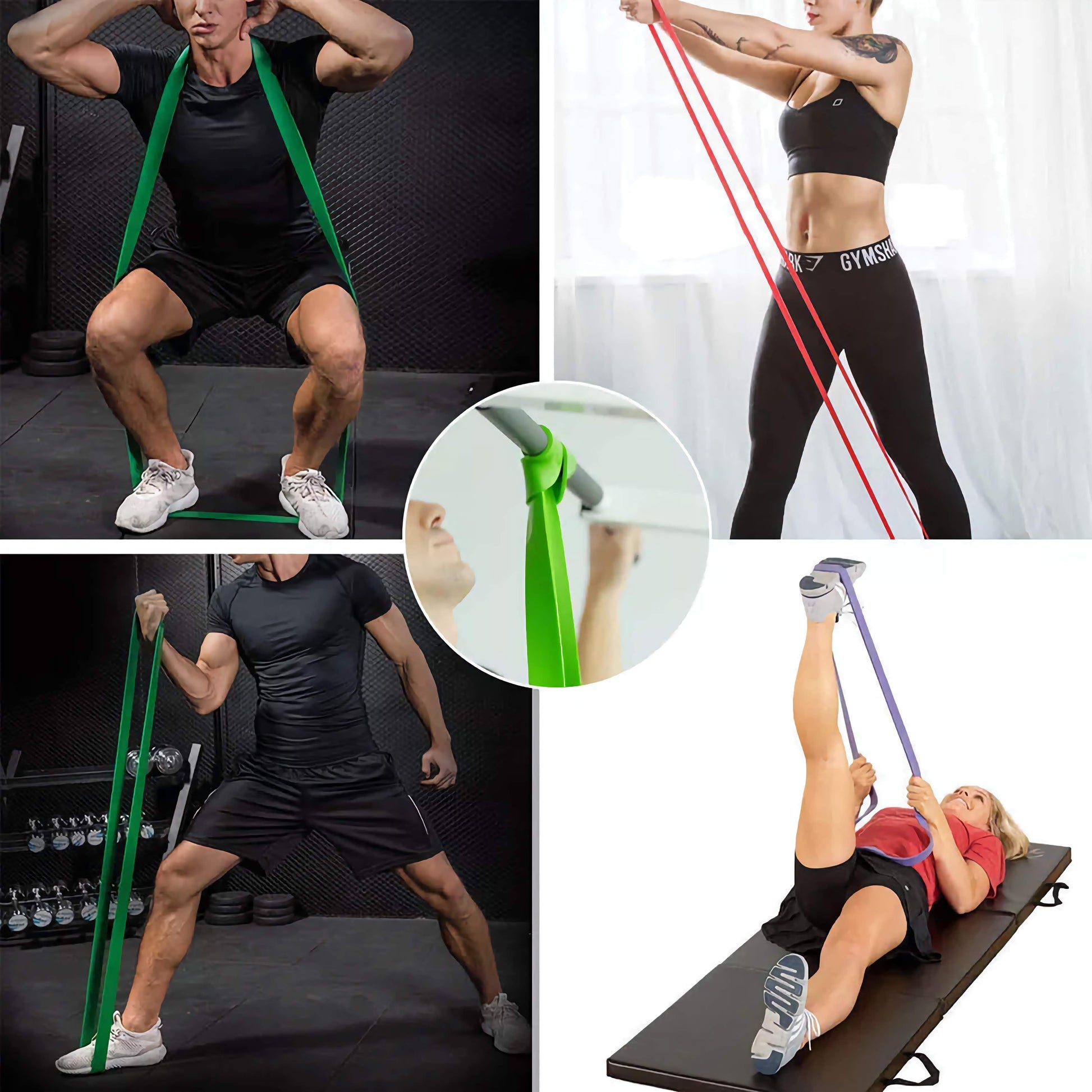 Resistance Exercise Band Workout Pull Up Set Stretch Tension Training