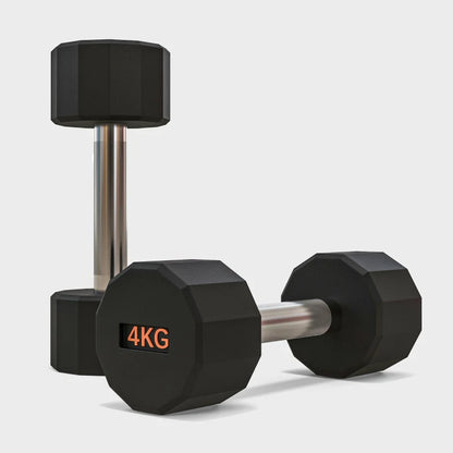 Round Dumbbells Set 2kg-10kg Pair Weights Rubber Encased Gym Men Women