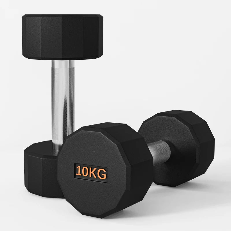 Men's health rubber dumbbells 10kg 2025