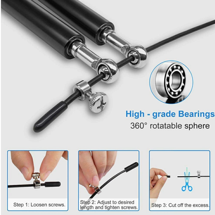 Skipping Rope (Steel Velocity) – Anti-Slip, High Speed Performance