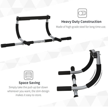 Strong Home Gym Pull Up Bar with Safe Non-Slip Comfort Grips