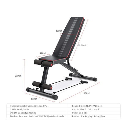 Adjustable & Foldable Weight Bench