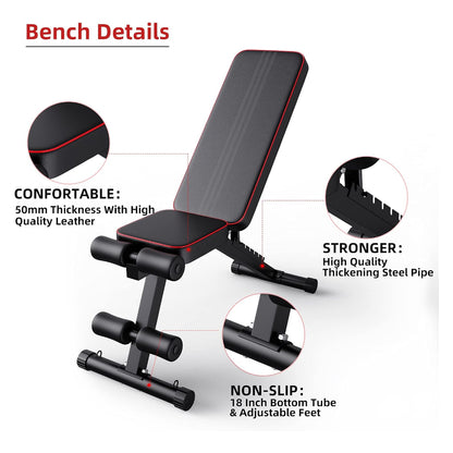 Adjustable & Foldable Weight Bench