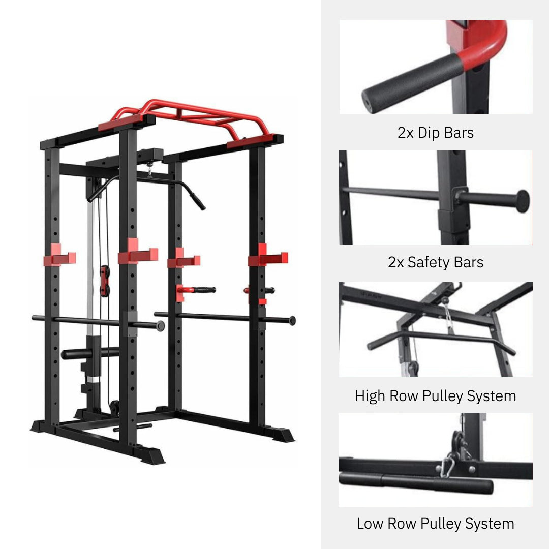 GymSets Power Cage with Cable Pulley