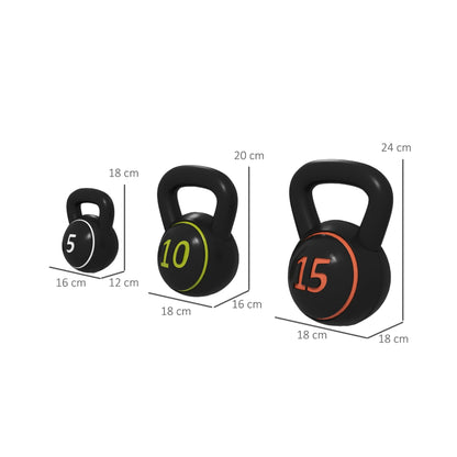 GymSets 3 Piece Kettlebell Set