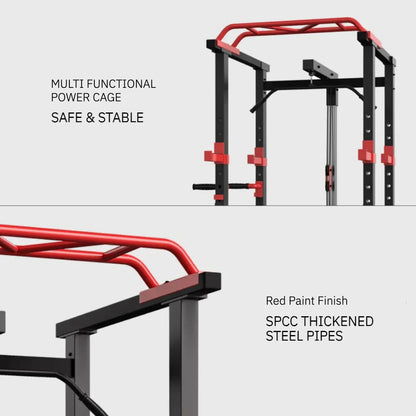 GymSets Power Cage with Cable Pulley