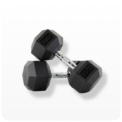 Hex Dumbbells Set 2.5kg-30kg Pair Hand Weights Rubber Encased Gym 