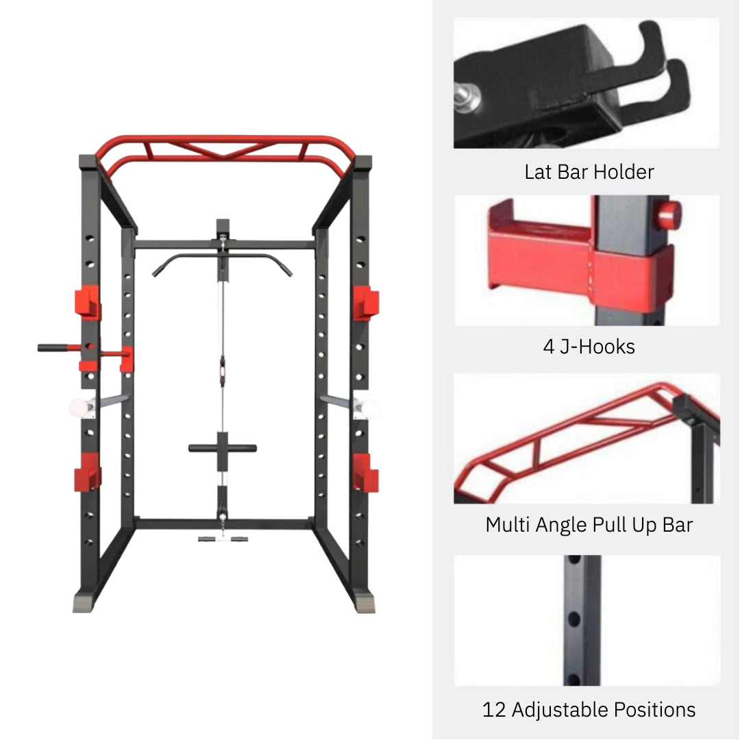 GymSets Power Cage with Cable Pulley